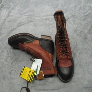 Ad Tec Packer Boot Womens 9M Brown Tanned Leather Water Resistant Lace Work NEW